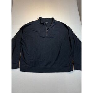 Kinesis Mens 2X Half Zip Pullover Sweatshirt Black Athleisure